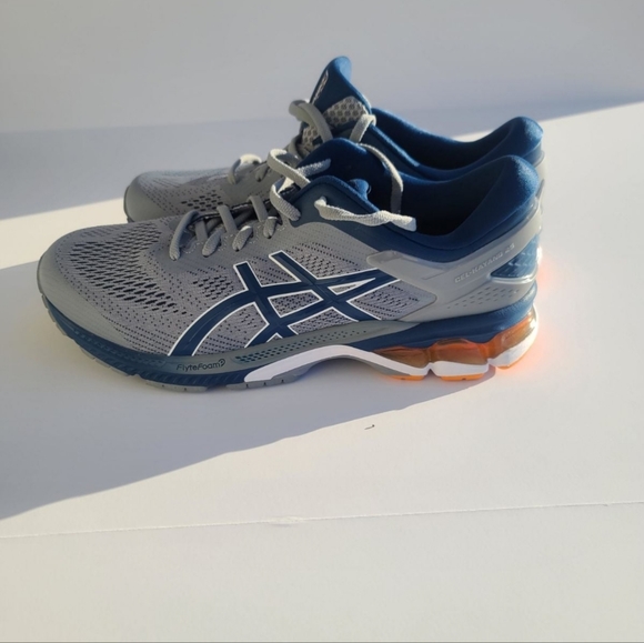ASIC MENS GEL-KAYANO 26 RUNNING SHOES,Size11.5 SHEET ROCK/MAKO BLUE 1011A541 - Picture 3 of 5